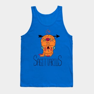 Sagittarius Zodiac Dia De Los Muertos Style Tank Top